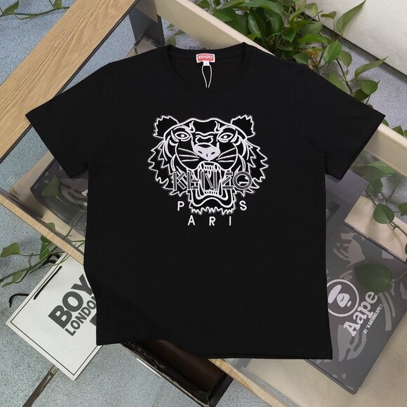 Kenzo Embroidered Tiger Head Casual Couple Short-Sleeved T-Shirt